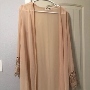 Sheer beige kimono